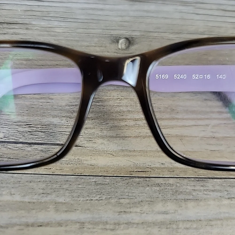Ray-Ban RB5169 5240 Eyeglasses Frame Brown Tortoise Purple 52-16-140 Rectangular